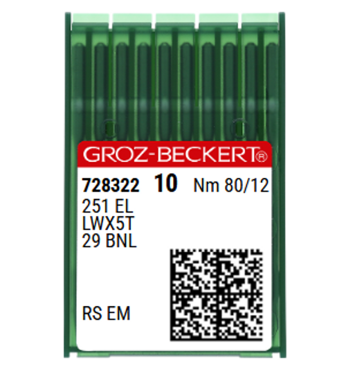 Groz Beckert 251LG Size 80 NM 80 Blindstitch Needles – Sharp RS EM Point – Pack of 10 Groz Beckert 251LG Size 80 NM 80 Blindstitch Needles – Sharp RS EM Point – Pack of 10
