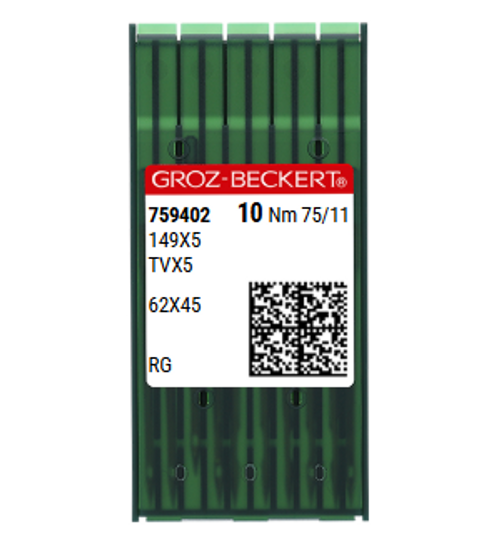 Groz Beckert 149x5 Size 75 NM 75 Size 11 RG Point Sewing Machine Needles for Embroidery and Chainstitch Pack of 10 Groz Beckert 149x5 Size 75 NM 75 Size 11 RG Point Sewing Machine Needles for Embroidery and Chainstitch Pack of 10