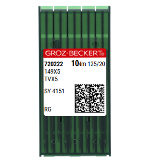 Groz Beckert 149x5 Size 125 NM 125 Size 20 RG Point Chainstitch Embroidery Sewing Machine Needles Pack of 10 Groz Beckert 149x5 Size 125 NM 125 Size 20 RG Point Chainstitch Embroidery Sewing Machine Needles Pack of 10