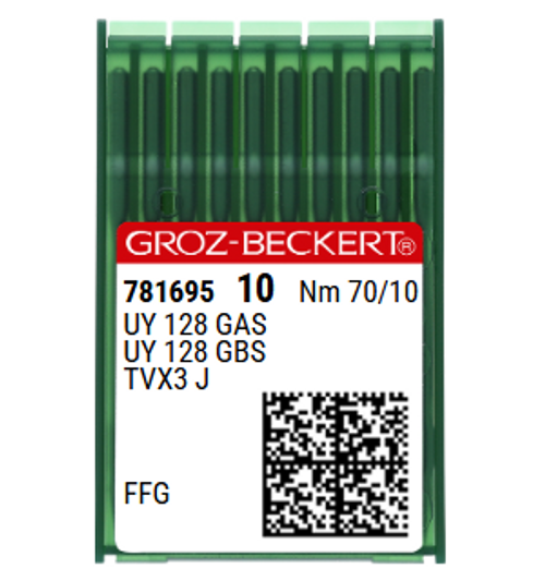 Groz Beckert UY128GAS FFG SES NM 70 Size 10 Light Ball Point Industrial Sewing Machine Needles Pack of 10 for Knit and Woven Fabrics Groz Beckert UY128GAS FFG SES NM 70 Size 10 Light Ball Point Industrial Sewing Machine Needles Pack of 10 for Knit and Woven Fabrics
