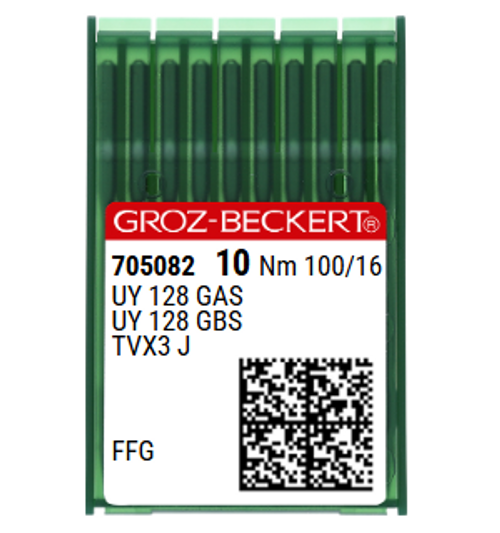 Groz Beckert UY128GAS FFG SES NM 100 Size 16 Light Ball Point Industrial Sewing Machine Needles Pack of 10 for Knit and Woven Fabrics Groz Beckert UY128GAS FFG SES NM 100 Size 16 Light Ball Point Industrial Sewing Machine Needles Pack of 10 for Knit and Woven Fabrics