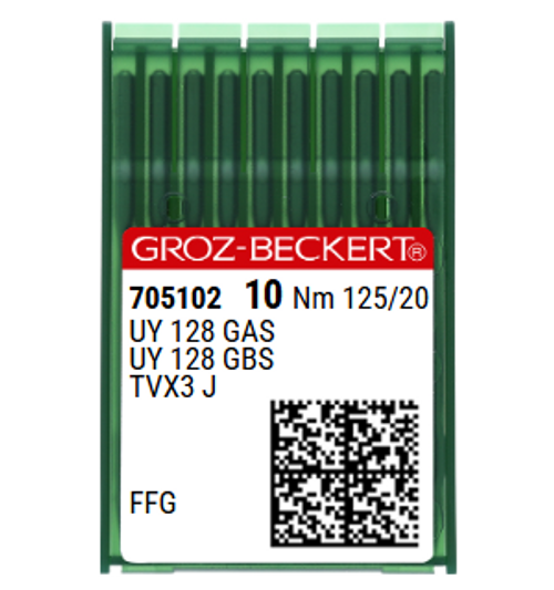 Groz Beckert UY128GAS FFG SES NM 125 Size 20 Light Ball Point Industrial Sewing Machine Needles Pack of 10 for Knit and Woven Fabrics Groz Beckert UY128GAS FFG SES NM 125 Size 20 Light Ball Point Industrial Sewing Machine Needles Pack of 10 for Knit and Woven Fabrics