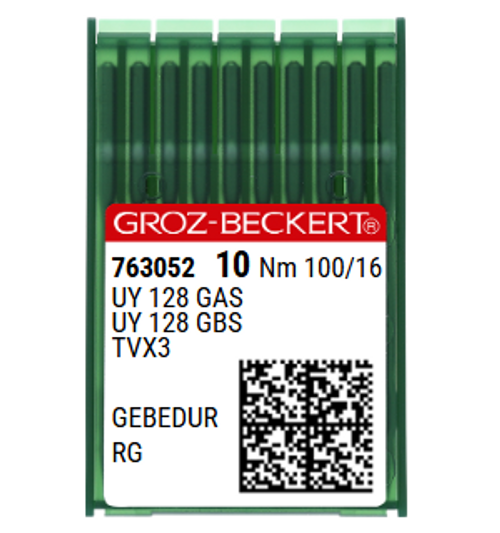Groz Beckert UY128GAS GEBEDUR NM 100 Size 16 Titanium Coated Industrial Sewing Machine Needles Pack of 10 for Embroidery and Chainstitch Groz Beckert UY128GAS GEBEDUR NM 100 Size 16 Titanium Coated Industrial Sewing Machine Needles Pack of 10 for Embroidery and Chainstitch