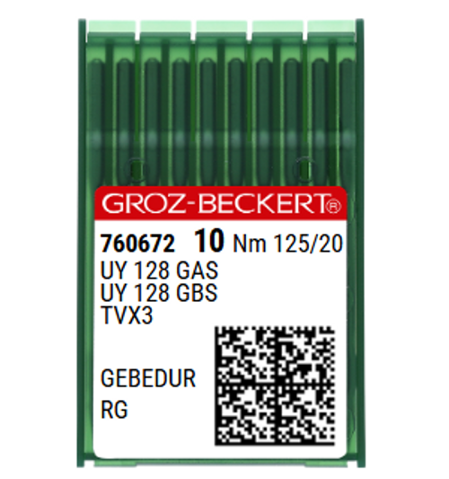 Groz Beckert UY128GAS GEBEDUR NM 125 Size 20 Titanium Coated Industrial Sewing Machine Needles Pack of 10 for Heavy Woven and Knit Fabrics Groz Beckert UY128GAS GEBEDUR NM 125 Size 20 Titanium Coated Industrial Sewing Machine Needles Pack of 10 for Heavy Woven and Knit Fabrics