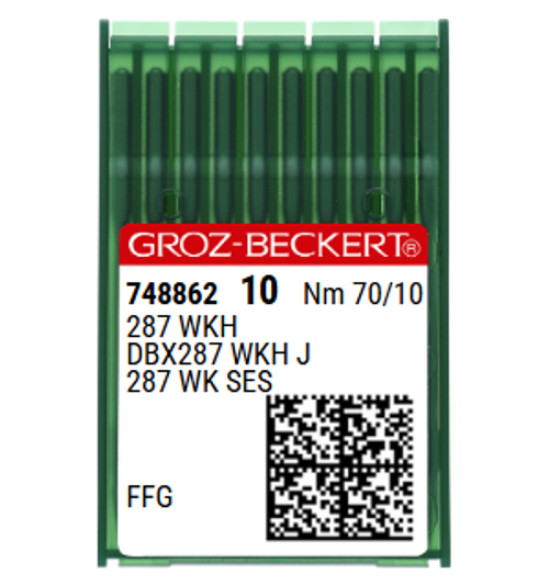 Groz Beckert 287 WKH Size 70 industrial embroidery sewing needles light ball point – pack of 10 Groz Beckert 287 WKH Size 70 industrial embroidery sewing needles light ball point – pack of 10