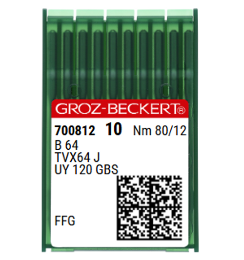 Groz Beckert B64 FFG SES Size 80 NM 80 Size 12 Ball Point Industrial Sewing Machine Needles Pack of 10 for jersey and knitwear Groz Beckert B64 FFG SES Size 80 NM 80 Size 12 Ball Point Industrial Sewing Machine Needles Pack of 10 for jersey and knitwear