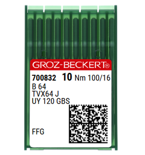 Groz Beckert B64 FFG SES Size 100 NM 100 Size 16 Ball Point Industrial Sewing Machine Needles Pack of 10 for jersey, knitwear, shirts and underwear Groz Beckert B64 FFG SES Size 100 NM 100 Size 16 Ball Point Industrial Sewing Machine Needles Pack of 10 for jersey, knitwear, shirts and underwear