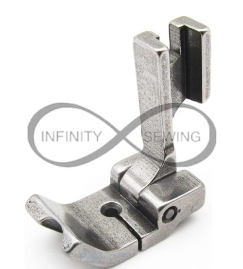 Industrial Sewing Machine Single Piping Foot P69HR 3/16, highlighting its sturdy construction and precise design. Industrial Sewing Machine Single Piping Foot P69HR 3/16, highlighting its sturdy construction and precise design.