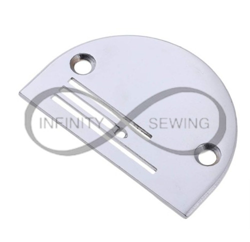 Needle plate compatible with industrial walking foot sewing machines. Crafted from durable materials, it provides stability and accuracy during the sewing process, especially on heavyweight fabrics.