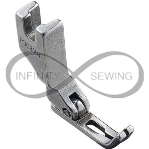 Narrow Zipper Presser Foot for Industrial Sewing Machines P363NF. Achieve immaculate fabric control and stitch accuracy, ideal for intricate projects and professional finishing touches. Narrow Zipper Presser Foot for Industrial Sewing Machines P363NF. Achieve immaculate fabric control and stitch accuracy, ideal for intricate projects and professional finishing touches.
