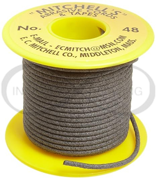 Mitchell's 48 Abrasive Cord. This 2.36mm aluminum oxide cord, supplied on a 15-meter spool with a grain of 150, is perfect for luthiers, jewelers, and craft makers, ensuring precise sanding and cleaning in hard-to-reach areas. Mitchell's 48 Abrasive Cord. This 2.36mm aluminum oxide cord, supplied on a 15-meter spool with a grain of 150, is perfect for luthiers, jewelers, and craft makers, ensuring precise sanding and cleaning in hard-to-reach areas.