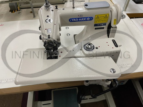Yao Han YH-101M excels in creating invisible hems on light to medium-weight fabrics. Featuring an adjustable stitch dial and skip stitch function, this machine guarantees precise stitching results. Yao Han YH-101M excels in creating invisible hems on light to medium-weight fabrics. Featuring an adjustable stitch dial and skip stitch function, this machine guarantees precise stitching results.