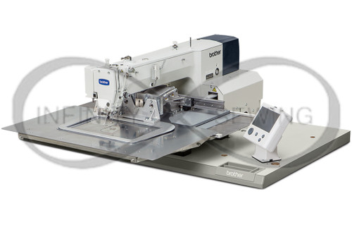 Brother BAS-311HX-05A. This programmable electronic pattern sewer features a cylinder bed and a maximum sewing speed of 2,800 stitches per minute. Ideal for heavy materials, it includes advanced features such as digital tension control, a thread breakage detector, and a powerful 550W motor for strong needle penetration.
