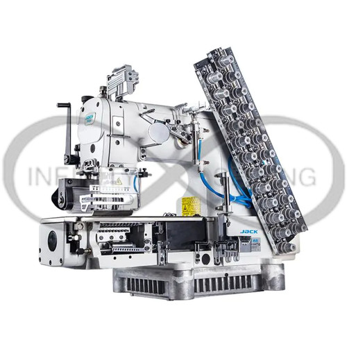 JK-8009VCDI-08064P 8-Needle Interlock Sewing Machine with Thread Trimming. Ideal for heavy-duty fabrics, this Direct Drive model ensures efficient, high-speed stitching up to 3500 s.p.m., perfect for diverse industrial sewing tasks. JK-8009VCDI-08064P 8-Needle Interlock Sewing Machine with Thread Trimming. Ideal for heavy-duty fabrics, this Direct Drive model ensures efficient, high-speed stitching up to 3500 s.p.m., perfect for diverse industrial sewing tasks.