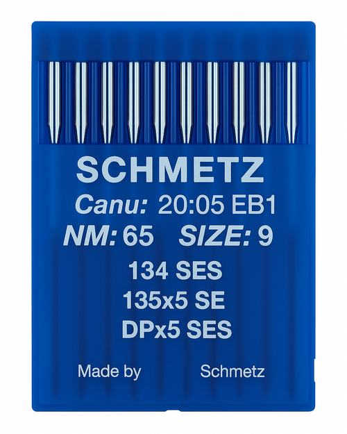 Schmetz 134 SES Size 65 Industrial Sewing Machine Needles Pack of 10 with Light Ball Point for lightweight woven and knitted fabrics Schmetz 134 SES Size 65 Industrial Sewing Machine Needles Pack of 10 with Light Ball Point for lightweight woven and knitted fabrics
