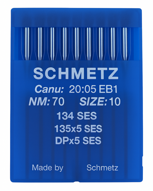 Schmetz 134 SES Size 70 Industrial Sewing Machine Needles Pack of 10 with Light Ball Point for woven and knitted fabrics Schmetz 134 SES Size 70 Industrial Sewing Machine Needles Pack of 10 with Light Ball Point for woven and knitted fabrics