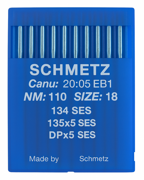 Schmetz 134 SES Size 110 Industrial Sewing Machine Needles Pack of 10 with Light Ball Point for heavy fabrics Schmetz 134 SES Size 110 Industrial Sewing Machine Needles Pack of 10 with Light Ball Point for heavy fabrics