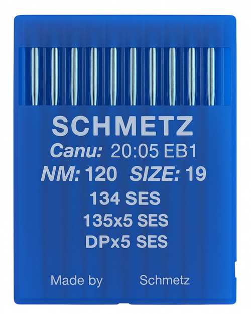 Schmetz 134 SES Size 120 Industrial Sewing Machine Needles Pack of 10 with Light Ball Point for heavy fabrics and upholstery Schmetz 134 SES Size 120 Industrial Sewing Machine Needles Pack of 10 with Light Ball Point for heavy fabrics and upholstery