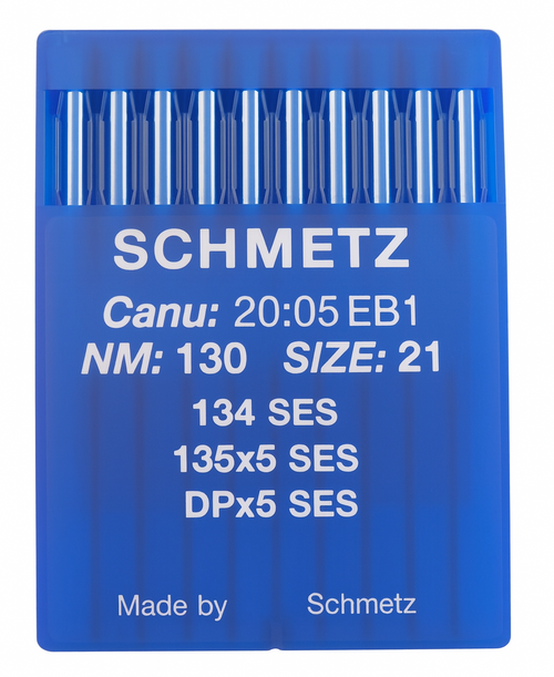 Schmetz 134 SES Size 130 Industrial Sewing Machine Needles Pack of 10 with Light Ball Point for upholstery, denim and heavy fabrics Schmetz 134 SES Size 130 Industrial Sewing Machine Needles Pack of 10 with Light Ball Point for upholstery, denim and heavy fabrics