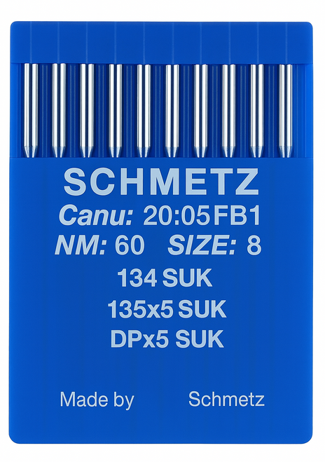 Schmetz 134 SUK Size 60 Industrial Sewing Machine Needles Pack of 10 with Medium Ball Point for fine knitwear and woven fabrics Schmetz 134 SUK Size 60 Industrial Sewing Machine Needles Pack of 10 with Medium Ball Point for fine knitwear and woven fabrics