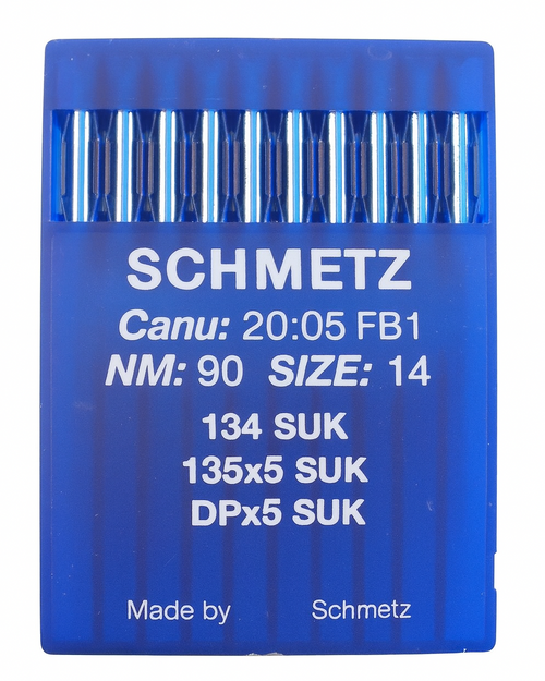 Schmetz 134 SUK Size 90 Industrial Sewing Machine Needles Pack of 10 with Medium Ball Point for medium to heavy fabrics Schmetz 134 SUK Size 90 Industrial Sewing Machine Needles Pack of 10 with Medium Ball Point for medium to heavy fabrics