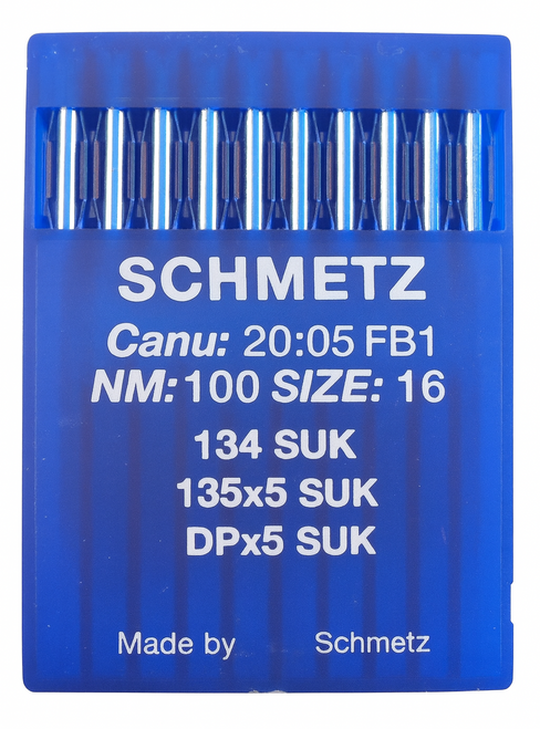 Schmetz 134 SUK Size 100 Industrial Sewing Machine Needles Pack of 10 with Medium Ball Point for heavy woven and knitted fabrics Schmetz 134 SUK Size 100 Industrial Sewing Machine Needles Pack of 10 with Medium Ball Point for heavy woven and knitted fabrics