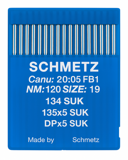 Schmetz 134 SUK Size 120 Industrial Sewing Machine Needles Pack of 10 with Medium Ball Point for upholstery, denim and heavy fabrics Schmetz 134 SUK Size 120 Industrial Sewing Machine Needles Pack of 10 with Medium Ball Point for upholstery, denim and heavy fabrics