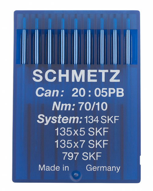 Schmetz 134 SKF Size 70 Industrial Sewing Machine Needles Pack of 10 with Heavy Ball Point for light to medium fabrics Schmetz 134 SKF Size 70 Industrial Sewing Machine Needles Pack of 10 with Heavy Ball Point for light to medium fabrics