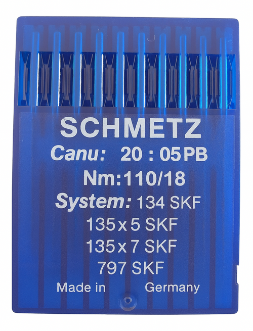 Schmetz 134 SKF Size 110 Industrial Sewing Machine Needles Pack of 10 with Heavy Ball Point for very heavy fabrics Schmetz 134 SKF Size 110 Industrial Sewing Machine Needles Pack of 10 with Heavy Ball Point for very heavy fabrics