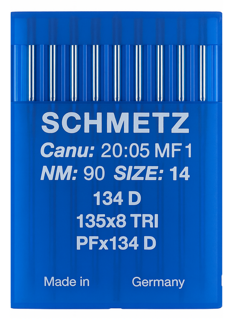 Schmetz 134 D Size 90 Industrial Sewing Machine Needles Pack of 10 with Triangular Point for leather and upholstery Schmetz 134 D Size 90 Industrial Sewing Machine Needles Pack of 10 with Triangular Point for leather and upholstery