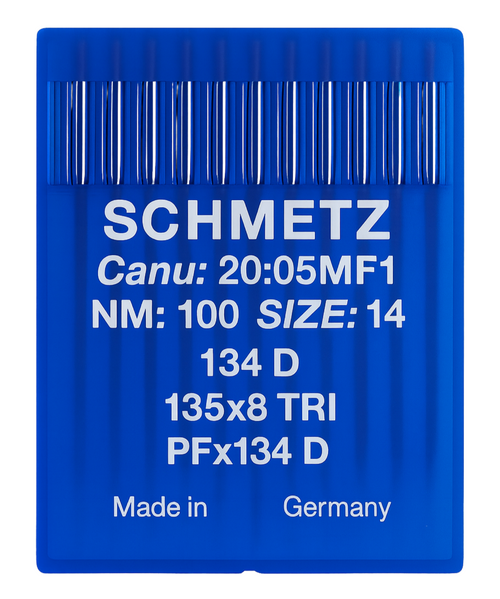 Schmetz 134 D Size 100 Industrial Sewing Machine Needles Pack of 10 with Triangular Point for leather and heavy fabrics Schmetz 134 D Size 100 Industrial Sewing Machine Needles Pack of 10 with Triangular Point for leather and heavy fabrics