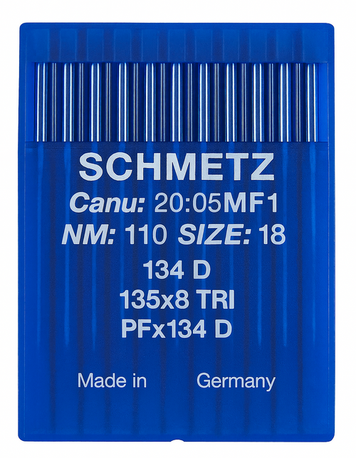 Schmetz 134 D Size 110 Industrial Sewing Machine Needles Pack of 10 with Triangular Point for extra-heavy fabrics and leather Schmetz 134 D Size 110 Industrial Sewing Machine Needles Pack of 10 with Triangular Point for extra-heavy fabrics and leather