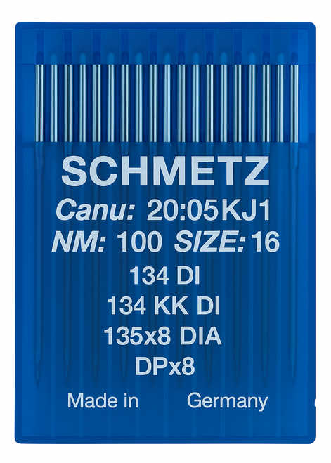 Schmetz 134 DI Size 100 Industrial Sewing Machine Needles Pack of 10 with Diamond Point for leather, upholstery and coated textiles Schmetz 134 DI Size 100 Industrial Sewing Machine Needles Pack of 10 with Diamond Point for leather, upholstery and coated textiles