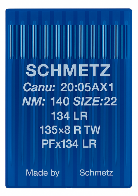 Schmetz 134 LR Size 140 Industrial Sewing Machine Needles Pack of 10 with Reverse Twist Point for saddlery, upholstery and leatherwork Schmetz 134 LR Size 140 Industrial Sewing Machine Needles Pack of 10 with Reverse Twist Point for saddlery, upholstery and leatherwork