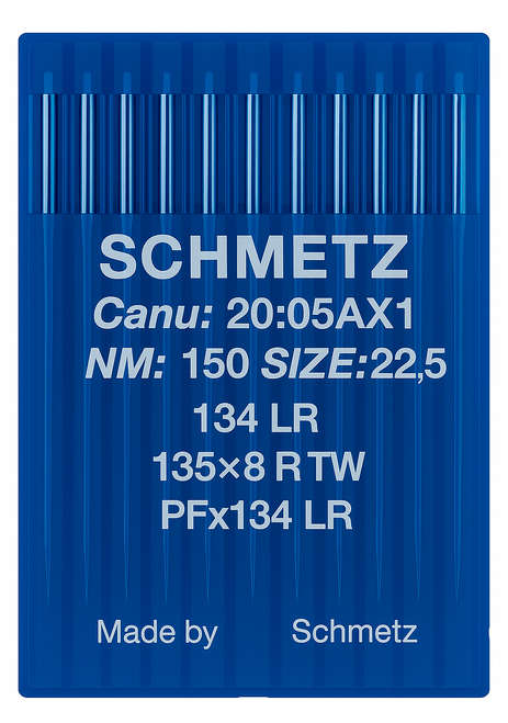 Schmetz 134 LR Size 150 Industrial Sewing Machine Needles Pack of 10 with Reverse Twist Point for heavy leather, saddlery and upholstery Schmetz 134 LR Size 150 Industrial Sewing Machine Needles Pack of 10 with Reverse Twist Point for heavy leather, saddlery and upholstery