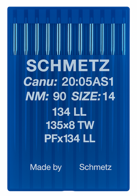 Schmetz 134 LL Size 90 Industrial Sewing Machine Needles Pack of 10 with Twist Point for leather, upholstery and saddlery Schmetz 134 LL Size 90 Industrial Sewing Machine Needles Pack of 10 with Twist Point for leather, upholstery and saddlery
