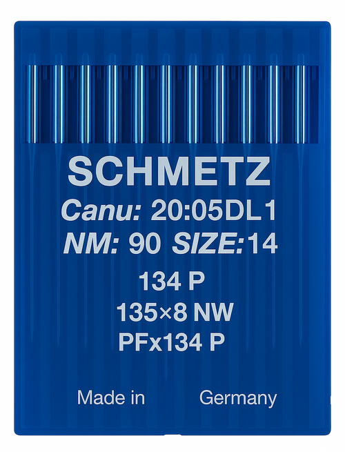 Schmetz 134 P Size 90 Industrial Sewing Machine Needles Pack of 10 with Narrow Wedge Point for leather, upholstery and technical fabrics Schmetz 134 P Size 90 Industrial Sewing Machine Needles Pack of 10 with Narrow Wedge Point for leather, upholstery and technical fabrics