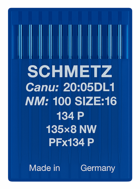 Schmetz 134 P Size 100 Industrial Sewing Machine Needles Pack of 10 with Narrow Wedge Point for leather, upholstery, belts and technical fabrics Schmetz 134 P Size 100 Industrial Sewing Machine Needles Pack of 10 with Narrow Wedge Point for leather, upholstery, belts and technical fabrics