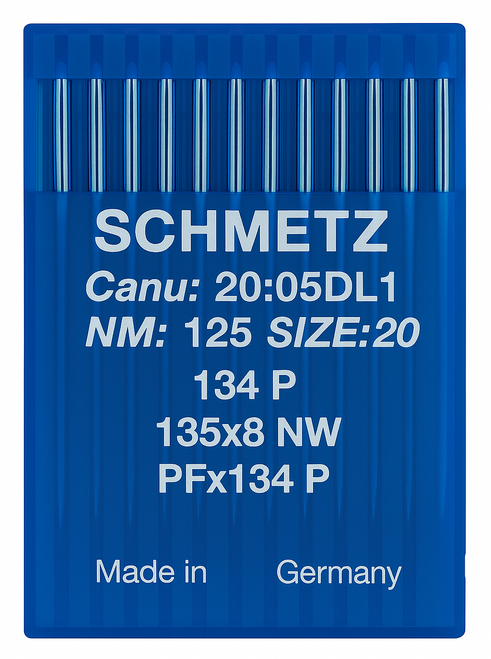 Schmetz 134 P Size 125 Industrial Sewing Machine Needles Pack of 10 with Narrow Wedge Point for heavy leather, upholstery, saddlery and technical fabrics Schmetz 134 P Size 125 Industrial Sewing Machine Needles Pack of 10 with Narrow Wedge Point for heavy leather, upholstery, saddlery and technical fabrics