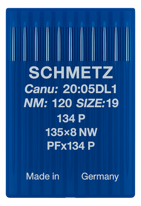 Schmetz 134 P Size 120 Industrial Sewing Machine Needles Pack of 10 with Narrow Wedge Point for leather, upholstery, saddlery and technical fabrics Schmetz 134 P Size 120 Industrial Sewing Machine Needles Pack of 10 with Narrow Wedge Point for leather, upholstery, saddlery and technical fabrics