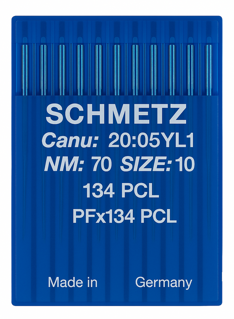 Schmetz 134 PCL Size 70 Industrial Sewing Machine Needles Pack of 10 Narrow Wedge Point Left Groove for twin-needle lockstitch Schmetz 134 PCL Size 70 Industrial Sewing Machine Needles Pack of 10 Narrow Wedge Point Left Groove for twin-needle lockstitch