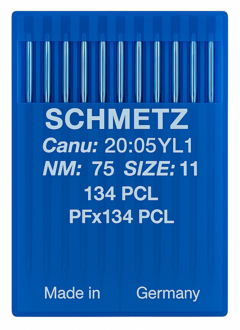 Schmetz 134 PCL Size 75 Industrial Sewing Machine Needles Pack of 10 Narrow Wedge Point Left Groove for twin-needle lockstitch Schmetz 134 PCL Size 75 Industrial Sewing Machine Needles Pack of 10 Narrow Wedge Point Left Groove for twin-needle lockstitch