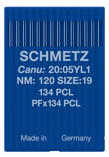 Schmetz 134 PCL Size 120 Industrial Sewing Machine Needles Pack of 10 Narrow Wedge Point Left Groove for twin-needle lockstitch Schmetz 134 PCL Size 120 Industrial Sewing Machine Needles Pack of 10 Narrow Wedge Point Left Groove for twin-needle lockstitch