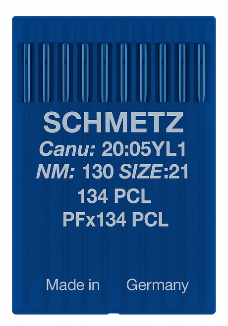 Schmetz 134 PCL Size 130 Industrial Sewing Machine Needles Pack of 10 Narrow Wedge Point Left Groove for twin-needle lockstitch Schmetz 134 PCL Size 130 Industrial Sewing Machine Needles Pack of 10 Narrow Wedge Point Left Groove for twin-needle lockstitch