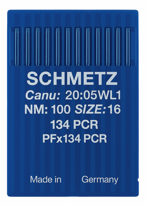 Schmetz 134 PCR Size 100 Industrial Sewing Machine Needles Pack of 10 Narrow Wedge Point Right Groove Schmetz 134 PCR Size 100 Industrial Sewing Machine Needles Pack of 10 Narrow Wedge Point Right Groove