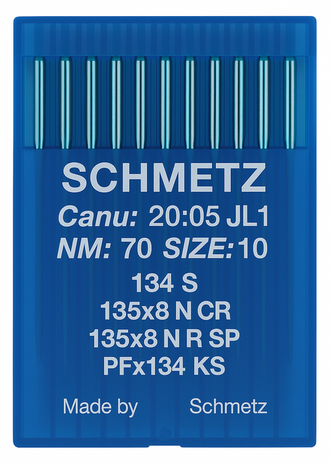 Schmetz 134 S Size 70 Industrial Sewing Machine Needles Pack of 10 Narrow Cross Point Schmetz 134 S Size 70 Industrial Sewing Machine Needles Pack of 10 Narrow Cross Point
