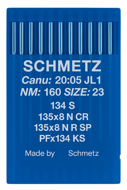 Schmetz 134 S Size 160 Industrial Sewing Machine Needles Pack of 10 Narrow Cross Point Schmetz 134 S Size 160 Industrial Sewing Machine Needles Pack of 10 Narrow Cross Point