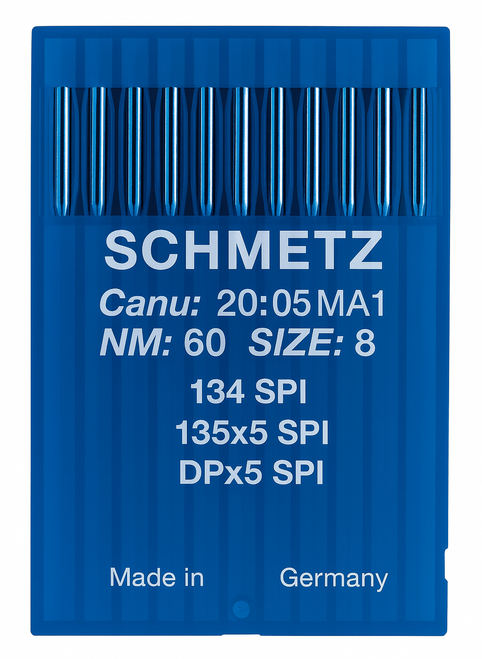 Schmetz 134 SPI Size 60 Industrial Sewing Machine Needles Pack of 10 with Acute Round Point for dense woven fabrics Schmetz 134 SPI Size 60 Industrial Sewing Machine Needles Pack of 10 with Acute Round Point for dense woven fabrics
