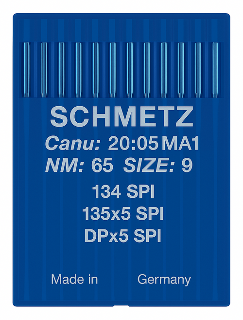 Schmetz 134 SPI Size 65 Industrial Sewing Machine Needles Pack of 10 with Acute Round Point for tightly woven fabrics Schmetz 134 SPI Size 65 Industrial Sewing Machine Needles Pack of 10 with Acute Round Point for tightly woven fabrics