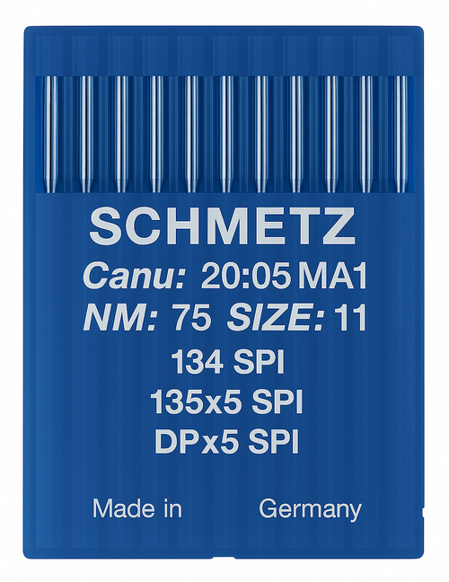 Schmetz 134 SPI Size 75 Industrial Sewing Machine Needles Pack of 10 with Acute Round Point for tightly woven fabrics Schmetz 134 SPI Size 75 Industrial Sewing Machine Needles Pack of 10 with Acute Round Point for tightly woven fabrics